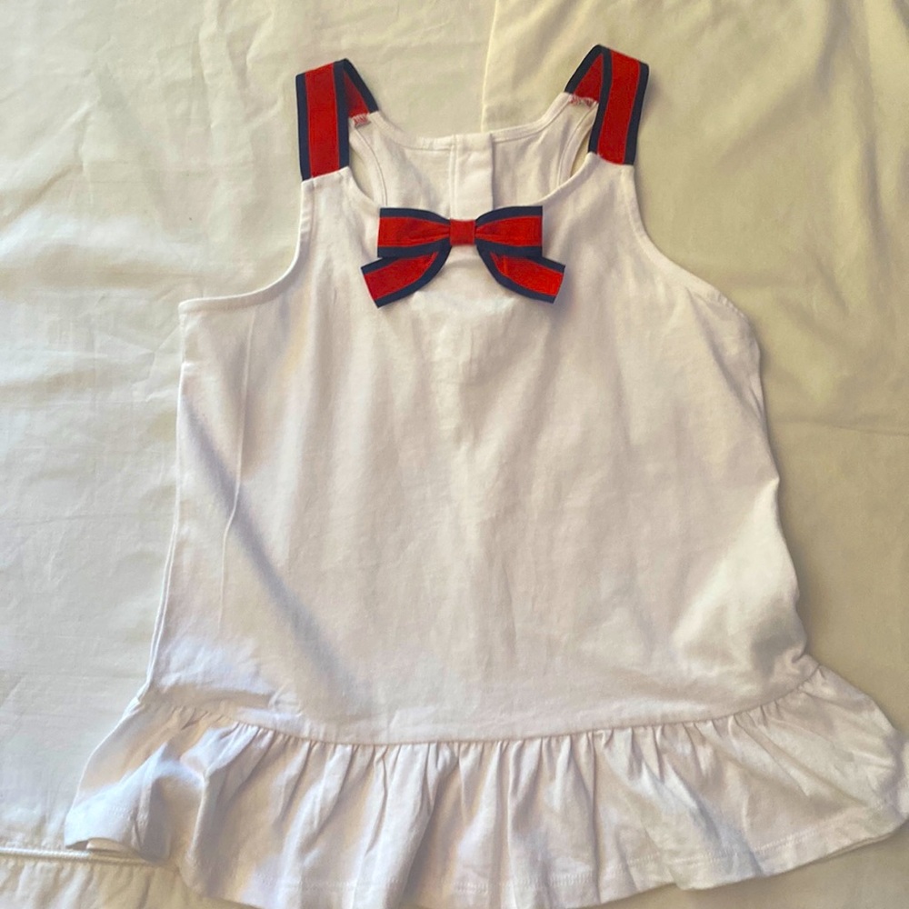 Janie and Jack new with tags white with red and navy detail shirt size 10
